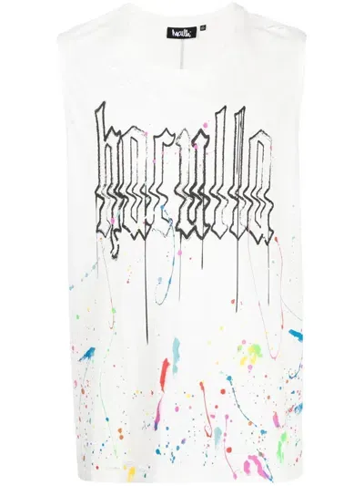 Haculla Cut-out Paint-splatter Tank Top In White