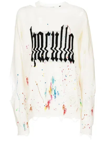 Haculla Glitched Sweatshirt Im Distressed-look In White