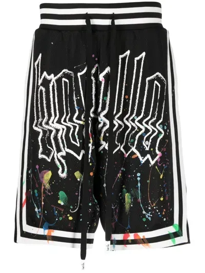 Haculla Sport-shorts Mit Farbklecks-print In Black