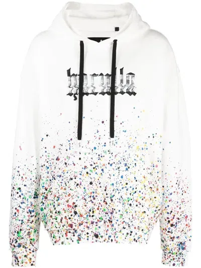 Haculla Smothered In Paint Hoodie In Weiss