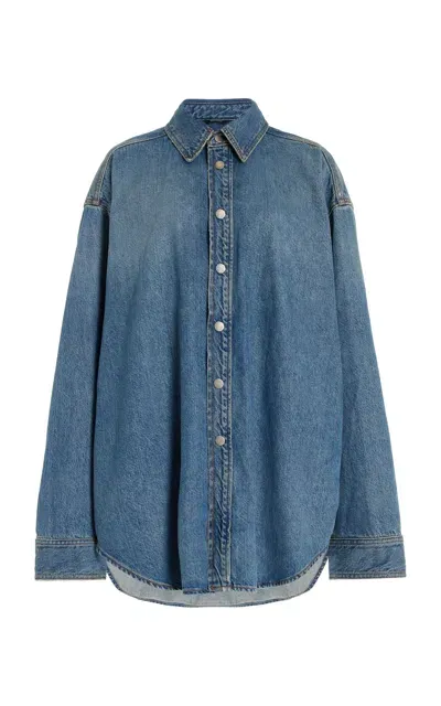 Haikure Ofelia Oversized Denim Shirt In Blue