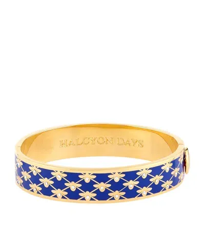 Halcyon Days Bee Trellis Bangle In Blue