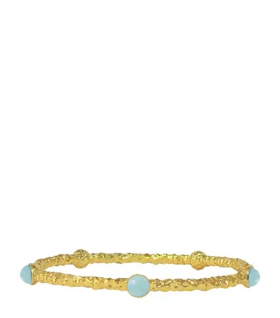 Halcyon Days Gold-plated Cabochon Bangle