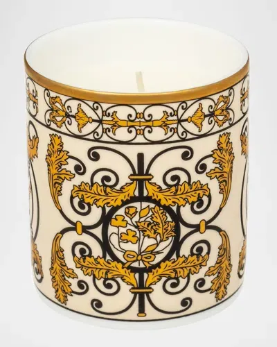 Halcyon Days Kensington Palace Gates Candle, 11 Oz. In White Gold Black