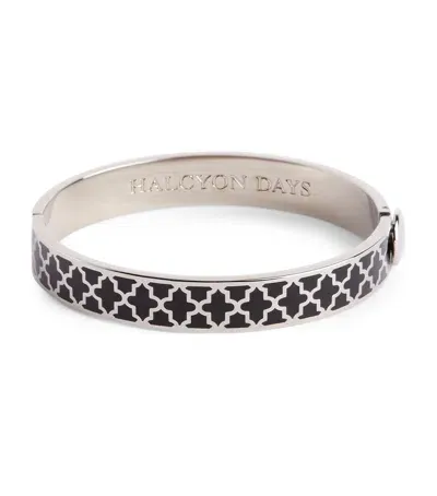 Halcyon Days Palladium Agama Bangle In Black