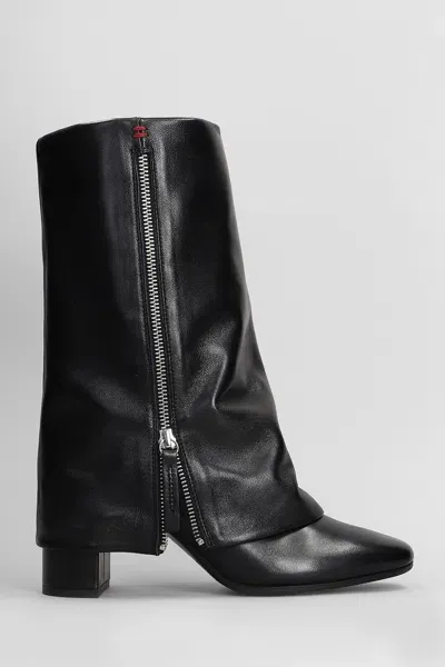 Halmanera Baron High Heels Boots In Black Leather