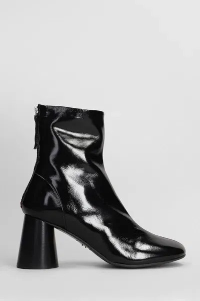 Halmanera Glaze High Heels Ankle Boots In Black