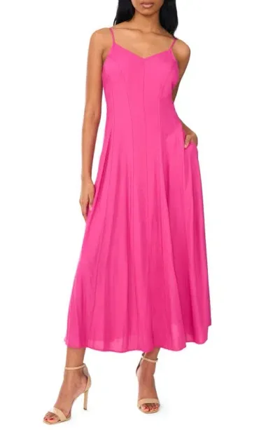 Halogen Princess Seam Midi Dress In Cactus Flower Pink