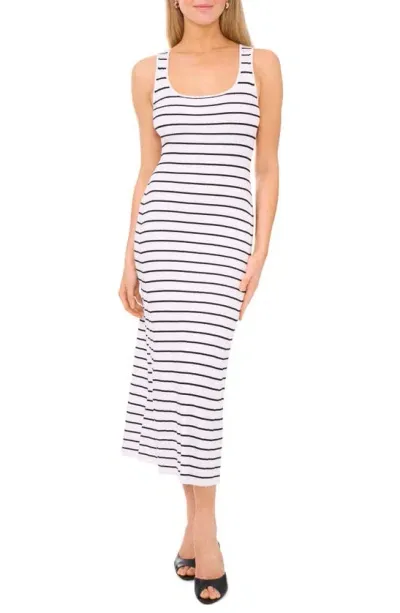 Halogen Stripe Knit Tank Dress In Bright White