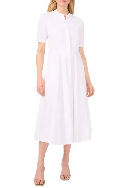 Halogenr Halogen(r) Cotton Poplin Button-up Midi Dress In Bright White