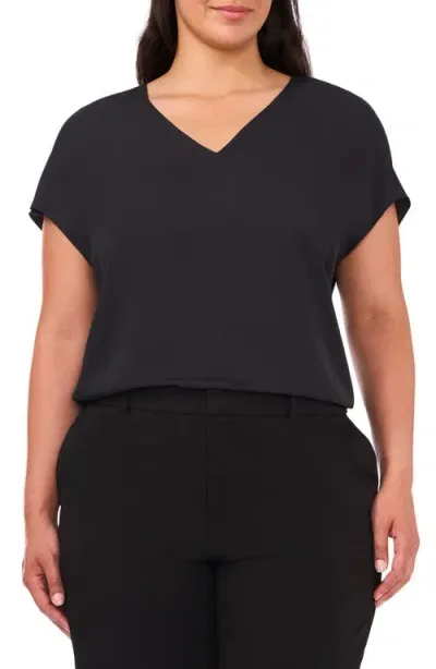 Halogenr Halogen(r) Short Sleeve Satin Shell In Rich Black