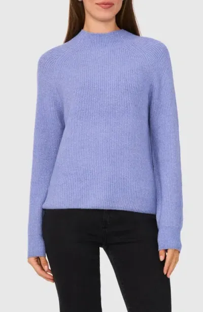 Halogenr Halogen(r) Stripe Funnel Neck Sweater In Blue Blossom