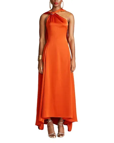 Halston Genevieve Satin Gown In Rooibos