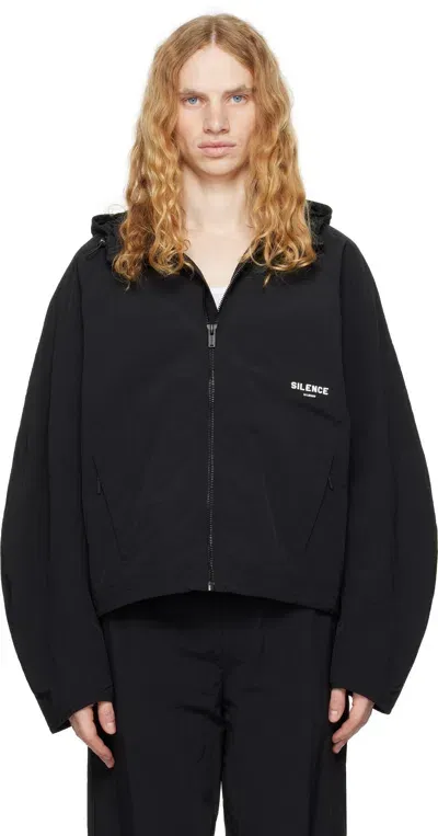 Han Kjobenhavn Black Windbreaker Technical Jacket In Anthracite Black