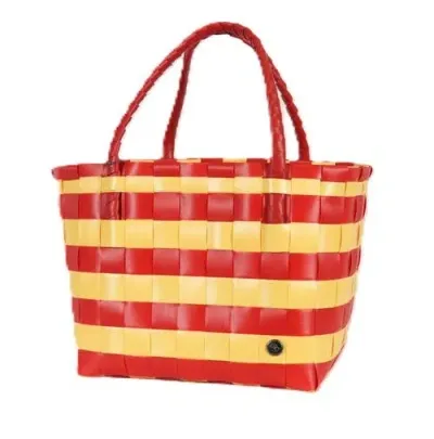 Handed By Paris Spirit Recycled Tote Bags In Chili Red/sunflower Yellow