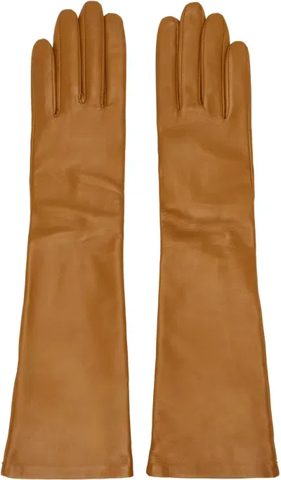 Handsome Stockholm Tan Essentials Long Gloves In Cognac