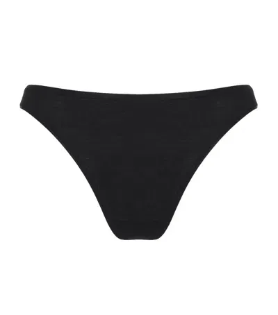 Hanro Cotton Seamless Mini Brief In Black