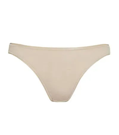 Hanro Cotton Seamless Mini Brief In Neutral