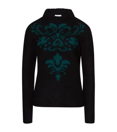 Hanro Merino-cashmere Intarsia Marlene Sweater In Black