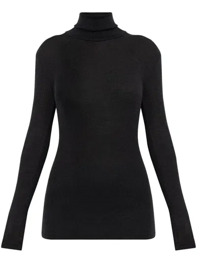 Hanro Ribbed-knit Jumper In Black