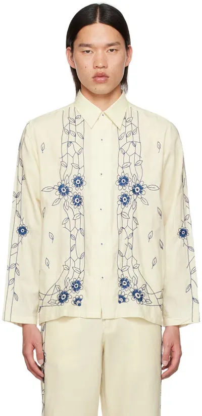 Harago Off-white Embroidered Shirt In Off White