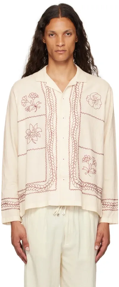 Harago Off-white Embroidered Shirt In Off White