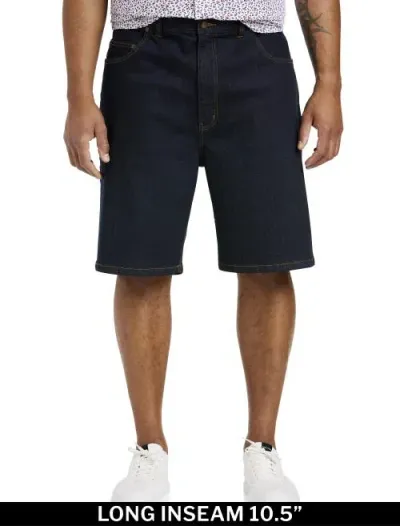 Harbor Bay By Dxl Continuous Comfort Loose-fit Shorts In Dark Rinse