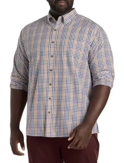 Harbor Bay By Dxl Easy-care Check Sport Shirt In Blue Multi