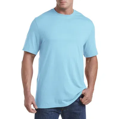 Harbor Bay By Dxl Moisture-wicking Jersey T-shirt In Aqua Sea Heather