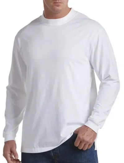 Harbor Bay By Dxl Moisture-wicking Long-sleeve Shirt In White