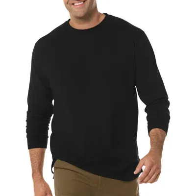 Harbor Bay By Dxl Moisture-wicking Long-sleeve T-shirt In Black