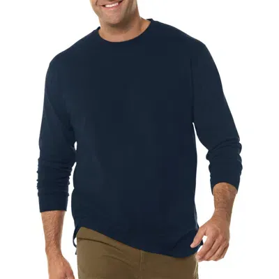 Harbor Bay By Dxl Moisture-wicking Long-sleeve T-shirt In Navy