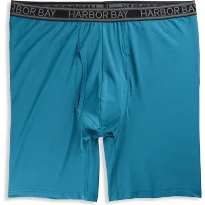 Harbor Bay By Dxl Performance Solid Boxer Brief In Deep Lagoon