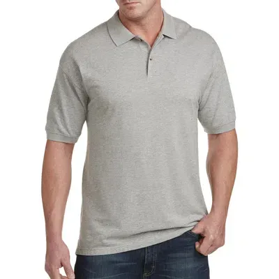 Harbor Bay By Dxl Piqué Polo Shirt In Grey Heather