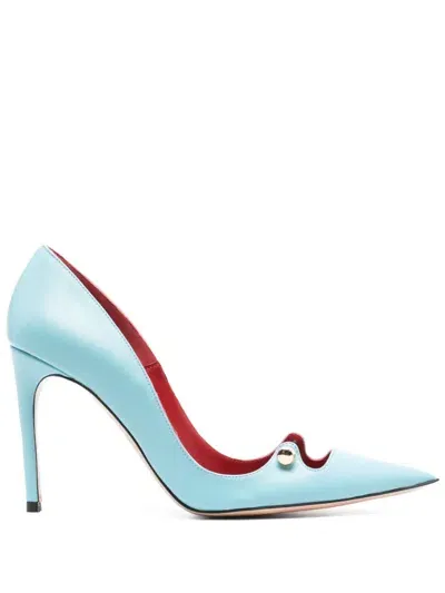 Hardot More 100mm Leather Pumps In Blue