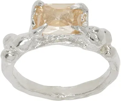 Harlot Hands Ssense Exclusive Silver Respair Ring In Peach