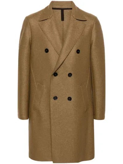 Harris Wharf London Boiled-wool Coat In Brown