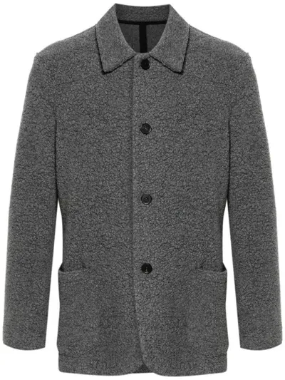 Harris Wharf London Bouclé Jacket In Wool Blend In Grey