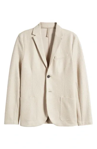 Harris Wharf London Linen & Cotton Honeycomb Knit Sport Coat In Sand