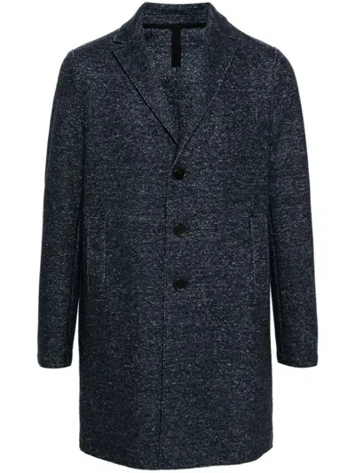 Harris Wharf London Mélange-effect Coat In Blue