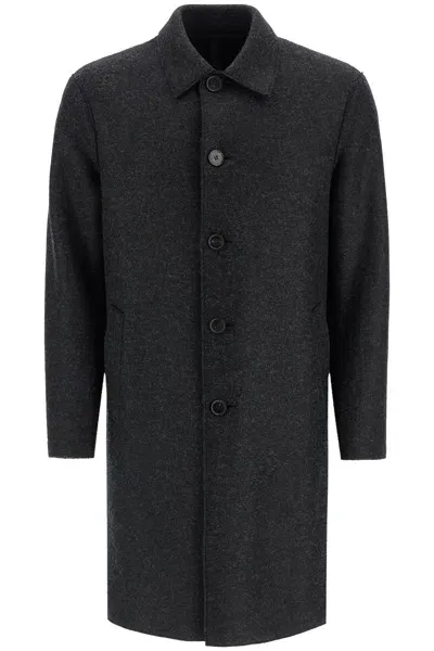 Harris Wharf London Cappotto Monopetto In Lana Pressata In Grey