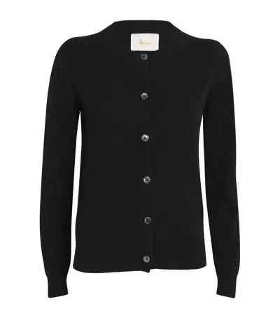 Harrods Cashmere Crew-neck Cardigan In Black