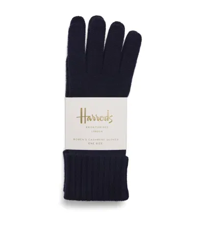 Harrods Cashmere Gloves In Navy