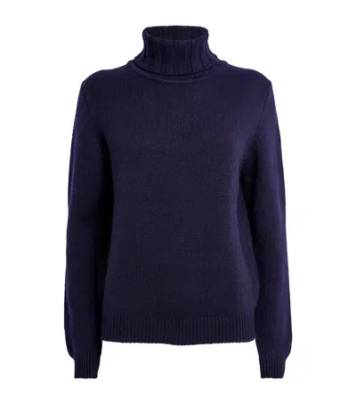 Harrods Cashmere Rollneck Sweater In Navy