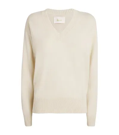 Harrods Cashmere V-neck Sweater In Ivory