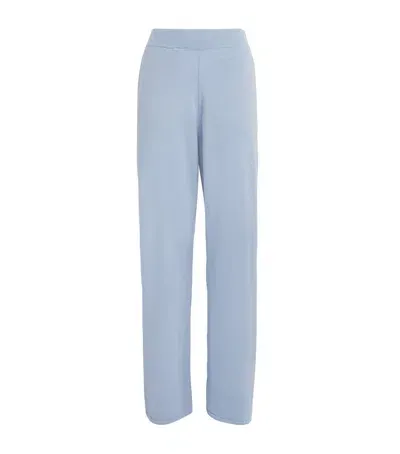 Harrods Cashmere Wide-leg Sweatpants In Blue