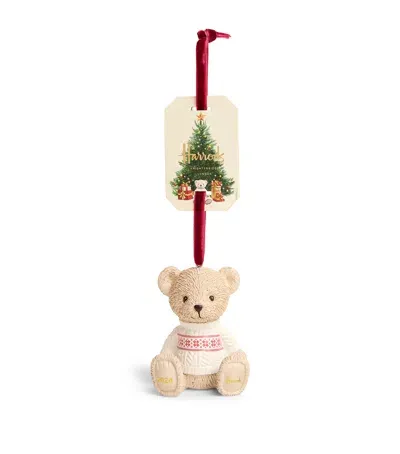 Harrods Christmas Bear 2024 Noah Tree Decoration In Neutral