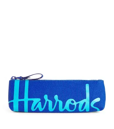 Harrods Cotton Logo Pencil Case In Blue