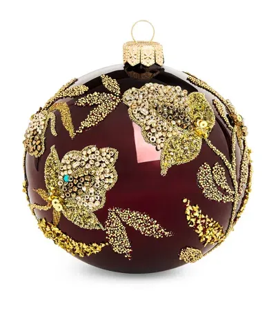 Harrods Glass Floral Bauble In Multi