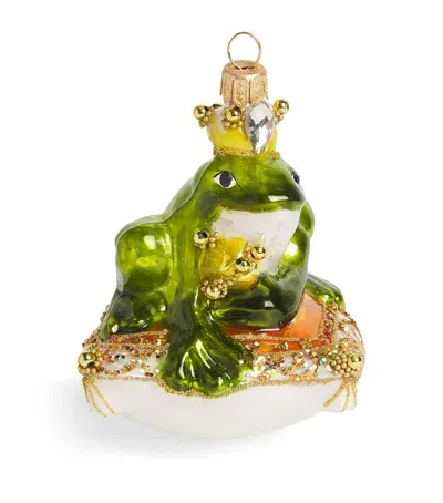 Harrods Glass Frog Tree Decoration In Green